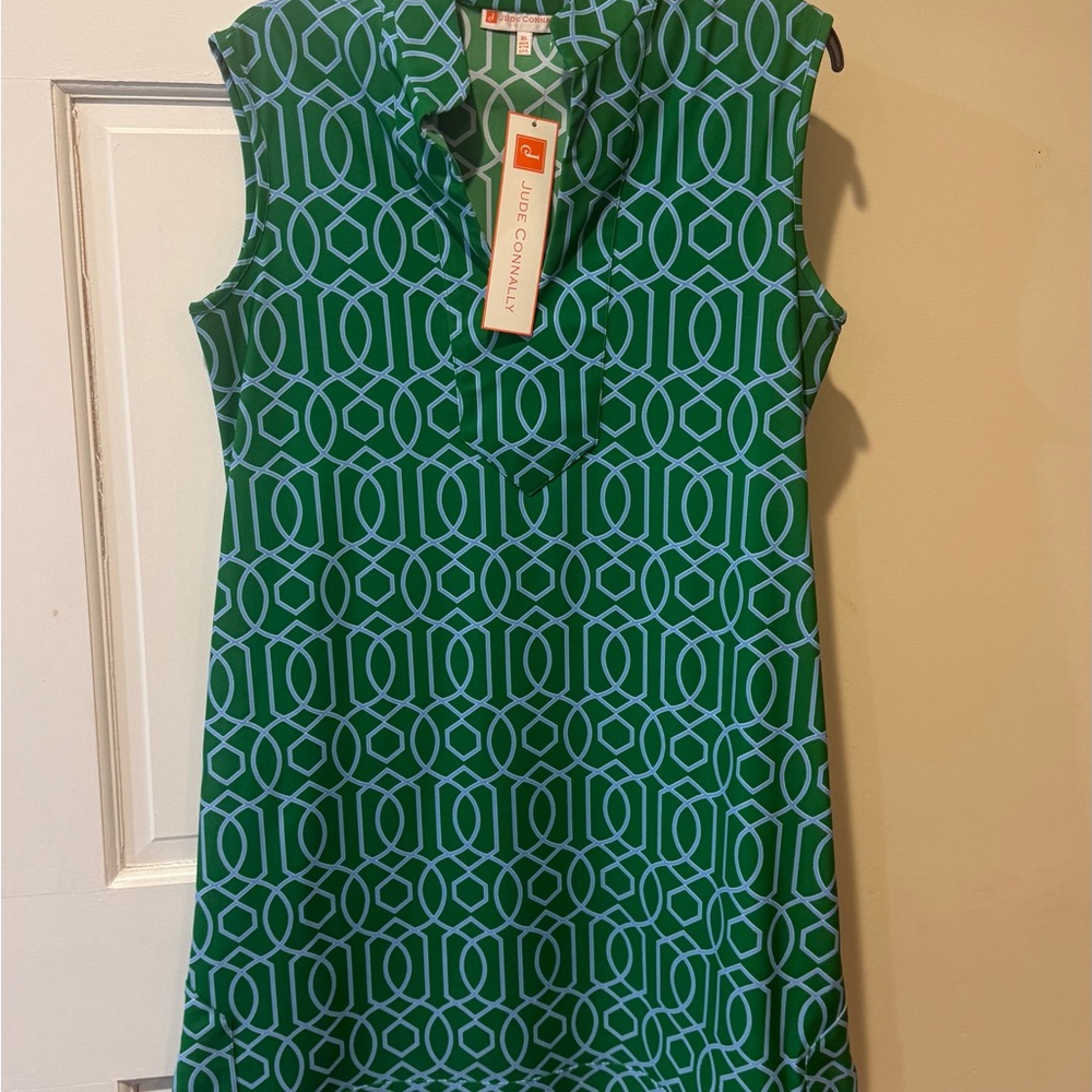Jude Connally Emerald Geometric Dress